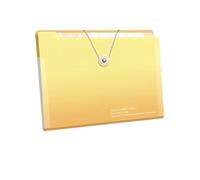 12 Port A4 Expanding Folding File Folder - Durable PP Material, Multi-Layer Organizer with Colored Index Dividers(Yellow)