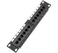 12-Port Cat5e Cat6 Patch Panel, Gold-Plated Steel Network Rack for Server Room Cable Management, Wall-Mount Data Organizer 25.3x4.4cm(Category 6)