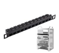 12-port Network Wiring Rack, Wire Organizer Rack, Server Frame Cable Management, Efficient Data Transmission, Unshielded Structure, 25.5x2.3x2.9cm For Cord Management