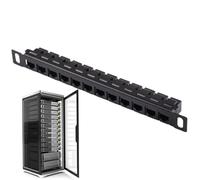 12 Port Patch Panel - Network Cable Rack, Compact Wire Holder, Structured Wiring Organizer | High-Performance Cat5e Cat6 Patch Mount Plate, Lightweight ABS Panel Solution Server Room Setup