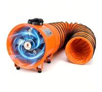 12" Portable Dust Extractor Fan, 5m Thickened PVC Duct Hose, 550W/230V 100%Pure Copper Motor, Industrial Fume Extractor Ventilation for Workshop, Garage & Job Site, Dust Collector,Fume Extractor