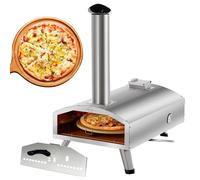 12” Portable Wood Fired Pizza Oven - Stainless Steel Pellet Pizza Stove for Outdoor Cooking, Backyard & Camping