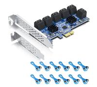 12 ports PCIe SATA Expansion Card, Including 12pcs SATA Cables, compatible with Windows, Linux, Mac OS, NAS