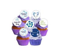 12 Pre-Cut Alzheimer's Dementia Charity Awareness Themed Edible Wafer Paper Cake Toppers Decorations