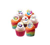 12 Pre-Cut Bingo Game Design Edible Wafer Paper Cake Toppers Decorations