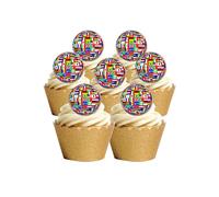 12 Pre-Cut Olympic Nations Flags Of the World Design Edible Wafer Paper Cake Toppers Decorations
