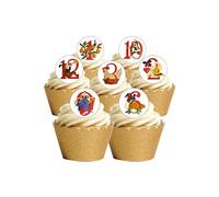 12 Pre-Cut Twelve Days Of Christmas Themed Edible Wafer Paper Cake Toppers Decorations
