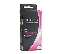 12 Premium Condoms Vitalis Sensation - Dotted and Ribbed for maximum stimulation