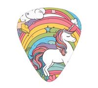 12 Pretty rainbows and unicorns Printed Guitar Picks-Perfect for Christmas, Birthdays-Thin, Medium, and Thick Thicknesses