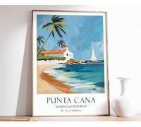 12 Punta Cana Print Punta Cana Travel Poster Dominican Republic Travel Art Floral Poster Caribbe Poster A5 - Wall Art Home Decor Movie Poster Canvas Film Cinema Retro Vintage Cult Classic Nostargic S