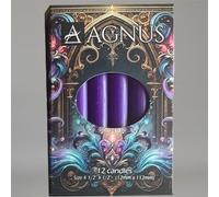 12 Purple Power Magic Spell Candles - Power Purple 12cm Spell Candles 4.5" 100% Natural Christingle Chime Pyramid Christmas Tree Candles - Dripless, Golden Flame - Clean,