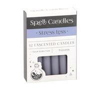 12 Purple Spell Candles for Stress Relief and Herbal Magick - Something Different Ritual Candles with Paraffin Wax