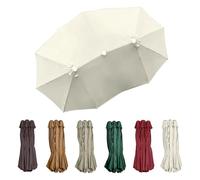 12 Ribs Sun Umbrella Replacement Cloth, Large Double-Sided Umbrella Top Cover, 15ft Patio Umbrella Replacement Canopy Waterproof Canopy(White)