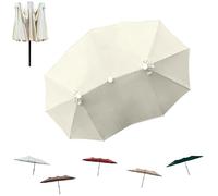 12 Ribs Umbrella Cover Canopy Replacement for 15' Double-Sided Pool Umbrella, Sunshade Replacement Cover for Outdoor Patio Beach(Off-white)