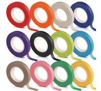 12 Roll Coloured Masking Tape, 10mm Washi Tape For Craft Art, Painting Tape In 12 Colours For Kids, DIY Scrapbook Tape, Coloured Frog Tape For Wall Paintings, Thin Masking Tape For Decoration