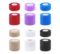 12-Roll Self-Adhesive Elastic Bandage, Creative and Multi-Functional, Simple Solid Color, Comfortable and Breathable, Finger Sports Wrap Straps.