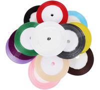 12 Rolls 1cm Gift Wrapping Ribbon Roll, 22m Polyester Craft Trim | Easy to Sew, Wear-resistant Finish, Bulk Custom Length, Florists and Crafters for Cakes, Jars Random Color