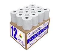(12 Rolls)2 1/4 in x 150 ft Adding Machine Tape Paper Rolls, for HR-10RC, HR-170RC, HR-200RC, EL-1197PIII, EL-1801V, P23-DHV-3, CP-90A, MP11DX-2, 1280-2,3000Labels Direct