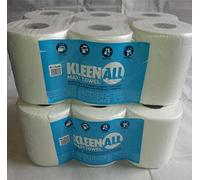 12 rolls(2 PACKS) xWHITE KLEENALL Centrefeed Embossed 2ply Wiper Paper Towel 40M