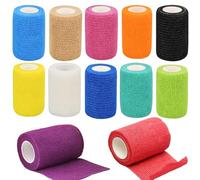 12 Rolls 4.5m x 7.5cm Self Adherent Vet Wrap, Color Pet Cohesive Bandages, Dogs Horses Wrapped Adhesive Winding Bandage, Animals Breathable Elastic Sports Tape for Wrist, Ankle Sprainsm, Swelling