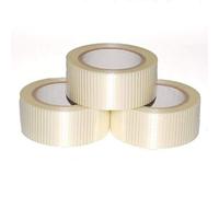 12 Rolls | 50mm x 50m Strong Reinforced Cross Weave Tape | Heavy Duty Tape