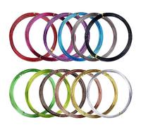 12 Rolls 60 m Aluminium Wire Craft Wire 1 mm Multicoloured Aluminium Craft Wire Flexible Metal Wire Bendable Craft Wires for DIY Jewellery Models Sculptures Crafts - 12 Colours