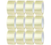 12 Rolls Clear Tape - 48mm x 66m Strong Adhesive and Low Noise Parcel Tape for Packing Parcels, Boxes, Postage Needs - Heavy-Duty Packaging Tape - Secure Sticky Clear Packing Tape