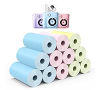 12 Rolls Instant Print Camera for Kids Refill Print Paper - Hikkon Thermal Print Paper Rolls Photo Print HD Printing for Most Kids Instant Camera - Paper Only(Pink,Blue,Yellow)
