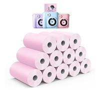 12 Rolls Instant Print Camera for Kids Refill Print Paper - Hikkon Thermal Print Paper Rolls Photo Print HD Printing for Most Kids Instant Camera(Pink)