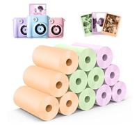 12 Rolls Instant Print Camera Refill Print Paper - Hikkon Thermal Print Paper Rolls, HD Photo Printing for Most Instant Camera - Paper Only(Purple,Orange,Green)
