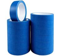 12 Rolls Masking Tape for Painting - 25mm x 20m Blue Painters Tape Decorators Tape Painting Tape for Artist Indoor & Outdoor Painting and Decorating For Sharp Lines, No Paint Bleed, DIY Craft Adhesive