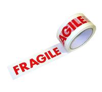 12 Rolls of Fragile Printed Packing Tapes 66MX48MM for PARCELS and Boxes. Heavy Duty Strong Long Secure Sticky Seal (Fragile Printed, 12 Rolls)