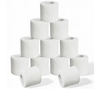 12 Rolls of Self-Adhesive Bandage, 5 cm x 4.5 m Elastic Fixation Bandage, Self-Adhesive Bandage for Sports, Wrist, Finger Plasters, Ankle, Vet Wrap Cat Dog Horse (White)