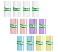 12 Rolls of Thermal Paper Self-Adhesive, 5 Coloured Mini Printer Stickers, 57 x 25 mm Thermal Printer Paper for Children, Instant Camera and Mobile Photo Printer, Thermal Rolls for Photos, Notes
