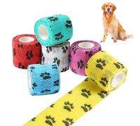 12 Rolls Pet Vet Wrap, Cohesive Bandages for Pets, 5cm x 4.5m Self Adhesive Bandage for Dogs, Elastic Bandage Wrap Tape for Cat, Horses Leg/Ear/Knee/Ankle/Paws