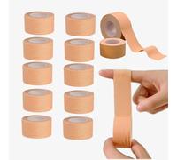 12 Rolls Skin Color Self-Adhesive Wrap Tape, 2.5cm x 5m Breathable Plaster Tape, Flexible Adhesive Bandage for Dressing Fixing, Sports & Daily Use