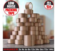 (12 Rolls) STRONG BROWN TAPE 6 ROLLS PARCEL PACKING PACKAGING TAPE CARTON SEALING 48MM 66M