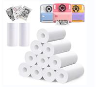 12 Rolls Thermal Print Paper - Compatible for Kids Instant Print Camera Multiple Brands (12 Paper Rolls-Black&White)