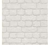12 Rolls X RASCH WASHED WHITE BRICK WALL EFFECT FEATURE WALLPAPER 226706
