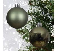 12 Rosemary Green Baubles Christmas Tree Decorations Shatterproof 6cm