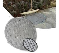 12" Round Drain Grate Cover - Removable Resin Draina Grate for Outdoor Sidewalk & Gutter - Flat Drain Cover, Gray (40x4cm / 15.75"x1.6")