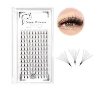 12 rows, 120 pieces, 10D premade volume fans, eye lashes, extensions, thickness 0.07 mm, D curl, black, soft, individual false eyelashes, make-up, fake lashes, clusters, 8-18 mm to choose (13 mm)