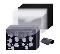 12 Rubber Soft Magnetic Sheets & 12 Clear Resealable PVC Envelopes 24Pcs Craft Storage Set for Cutting Dies Stencils Stamp Organizing Card Making Die Storage (17.4x12.7cm/6.8x5in)