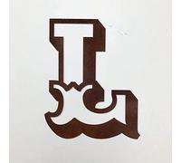 12" Rusty Metal Letters A-Z 0-9 Carnival Font, Personalised Decorations Home Garden Signs Gifts Rustic Presents Home Bar Decor Signage Accessories Wall Fence Inside or Outside (L)