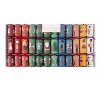 Harvey & Mason 12 Santa Nutcracker Christmas Crackers - Multicoloured Deluxe Premium Design, Xmas Dinner Party Celebration