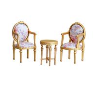 /12 Scale Dollhouse Chair, High Back Miniature Furniture Model, Resin Simulated Chair for DIY Projects & Fairy Gardens- Gold