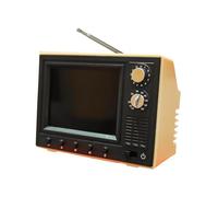 :12 Scale Mini Working TV for Dollhouse - Retro Playable Television with Screen & Sound - Doll Furniture Decor Entertainment Center Gift- Yellow