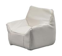 :12 Scale Miniature Dollhouse Sofa, Realistic PU Leather Kids Toy Couch with Backrest, Mini Furniture for Dollhouse Model Gift Furnishings- White