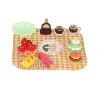 12 Scale Miniature Meal Food Figure Set, Picnic Cans, Bottles & Cups, Dollhouse Kitchen Decor, Fridge Accessories, Drink Dispenser for Small House Outdoor Play