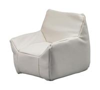 :12 Scale Miniature Sofa: Single Seat Dollhouse Couch with Backrest for Living Room Decor- White